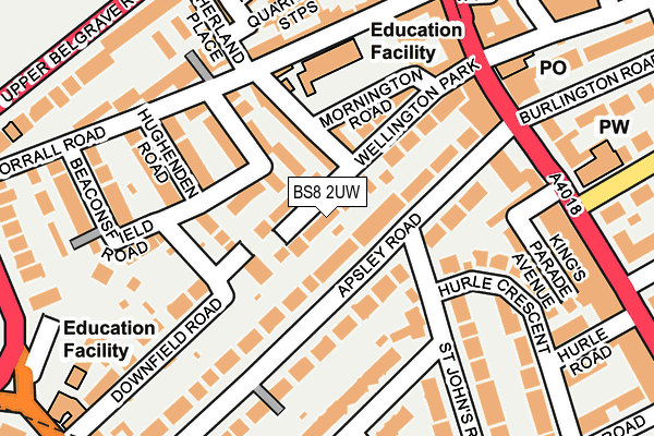 BS8 2UW map - OS OpenMap – Local (Ordnance Survey)