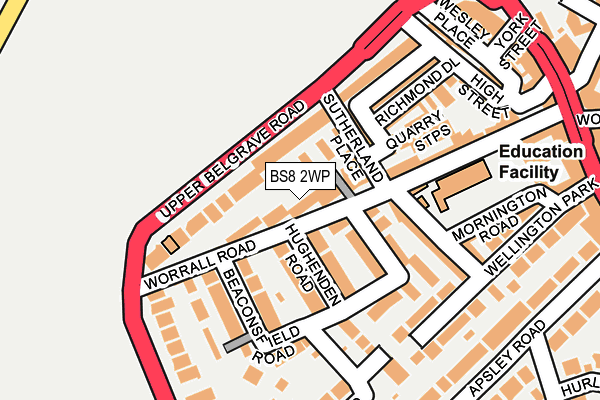 BS8 2WP map - OS OpenMap – Local (Ordnance Survey) BS8 2WP map - OS OpenMap – Local (Ordnance Survey)