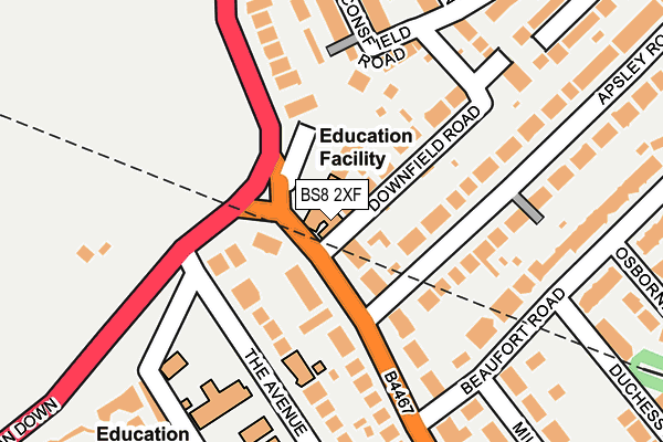 BS8 2XF map - OS OpenMap – Local (Ordnance Survey) BS8 2XF map - OS OpenMap – Local (Ordnance Survey)