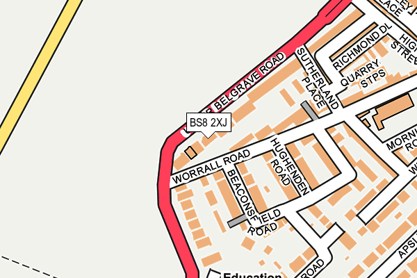 BS8 2XJ map - OS OpenMap – Local (Ordnance Survey) BS8 2XJ map - OS OpenMap – Local (Ordnance Survey)