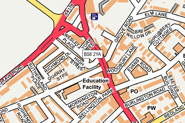 BS8 2YA map - OS OpenMap – Local (Ordnance Survey) BS8 2YA map - OS OpenMap – Local (Ordnance Survey)