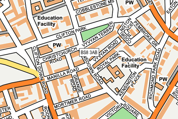 BS8 3AB map - OS OpenMap – Local (Ordnance Survey) BS8 3AB map - OS OpenMap – Local (Ordnance Survey)