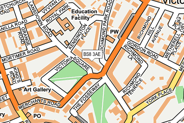 BS8 3AE map - OS OpenMap – Local (Ordnance Survey) BS8 3AE map - OS OpenMap – Local (Ordnance Survey)