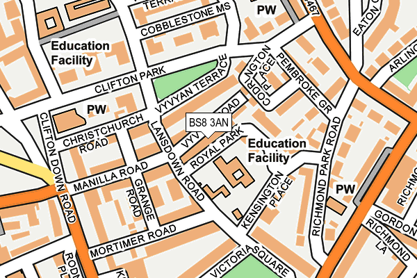 BS8 3AN map - OS OpenMap – Local (Ordnance Survey) BS8 3AN map - OS OpenMap – Local (Ordnance Survey)
