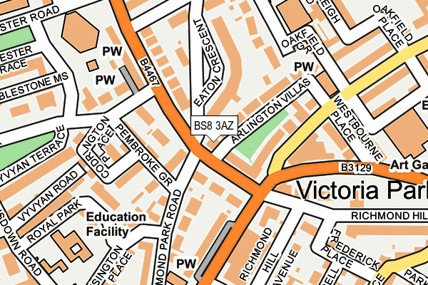 BS8 3AZ map - OS OpenMap – Local (Ordnance Survey) BS8 3AZ map - OS OpenMap – Local (Ordnance Survey)