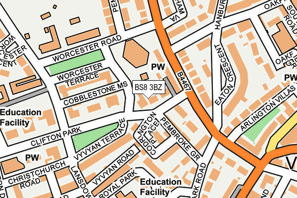 BS8 3BZ map - OS OpenMap – Local (Ordnance Survey) BS8 3BZ map - OS OpenMap – Local (Ordnance Survey)