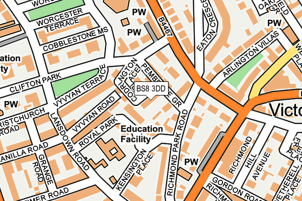 BS8 3DD map - OS OpenMap – Local (Ordnance Survey)