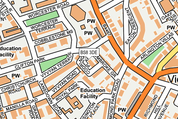 BS8 3DE map - OS OpenMap – Local (Ordnance Survey) BS8 3DE map - OS OpenMap – Local (Ordnance Survey)