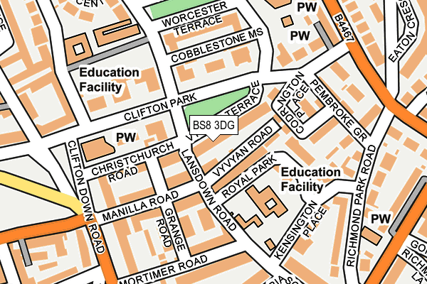 BS8 3DG map - OS OpenMap – Local (Ordnance Survey) BS8 3DG map - OS OpenMap – Local (Ordnance Survey)