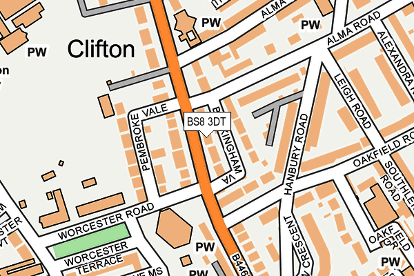 BS8 3DT map - OS OpenMap – Local (Ordnance Survey)