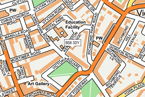 BS8 3DY map - OS OpenMap – Local (Ordnance Survey) BS8 3DY map - OS OpenMap – Local (Ordnance Survey)