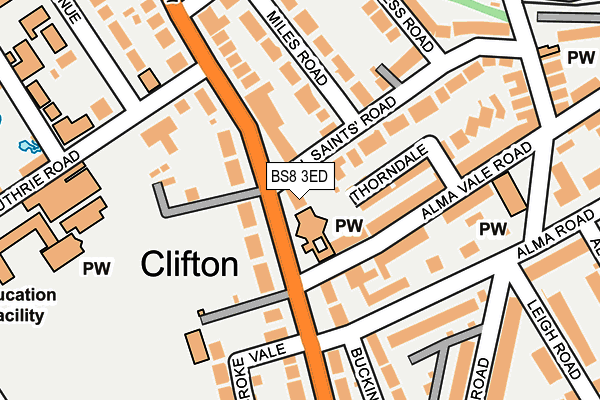 BS8 3ED map - OS OpenMap – Local (Ordnance Survey)