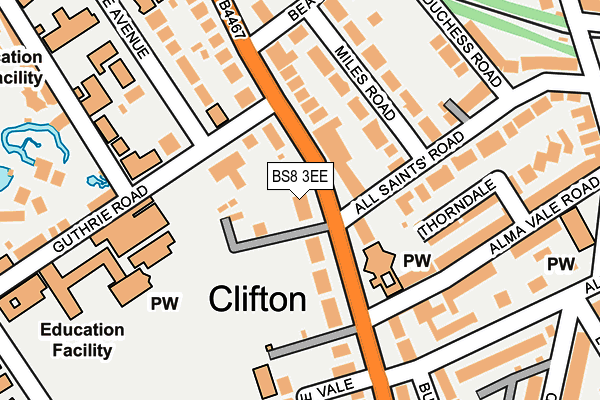 BS8 3EE map - OS OpenMap – Local (Ordnance Survey) BS8 3EE map - OS OpenMap – Local (Ordnance Survey)