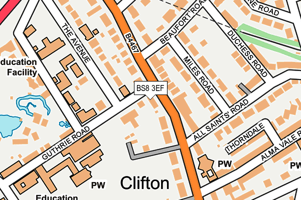 BS8 3EF map - OS OpenMap – Local (Ordnance Survey) BS8 3EF map - OS OpenMap – Local (Ordnance Survey)