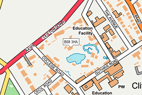 BS8 3HA map - OS OpenMap – Local (Ordnance Survey)