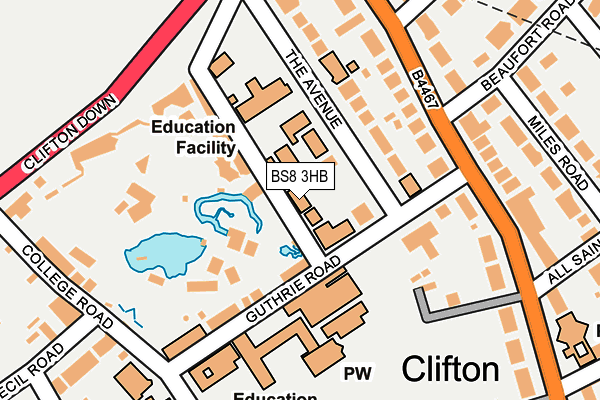 BS8 3HB map - OS OpenMap – Local (Ordnance Survey)