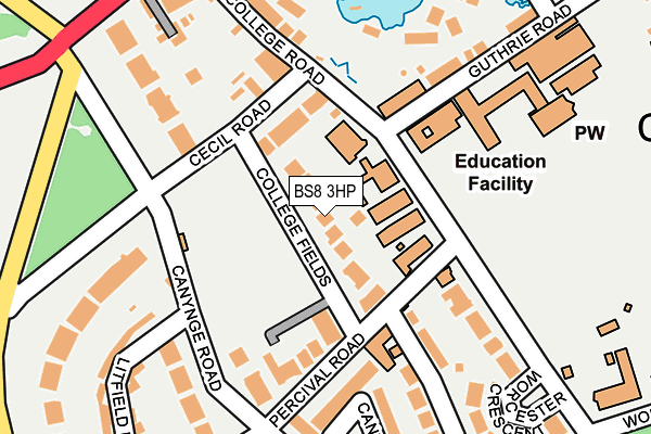 BS8 3HP map - OS OpenMap – Local (Ordnance Survey)