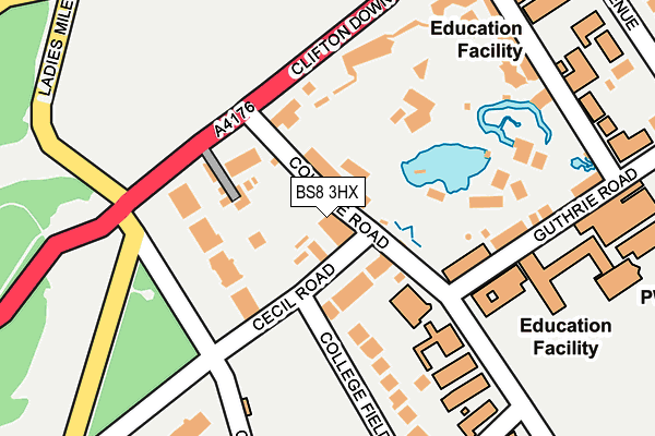 BS8 3HX map - OS OpenMap – Local (Ordnance Survey) BS8 3HX map - OS OpenMap – Local (Ordnance Survey)