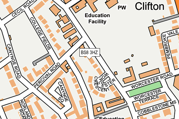 BS8 3HZ map - OS OpenMap – Local (Ordnance Survey) BS8 3HZ map - OS OpenMap – Local (Ordnance Survey)