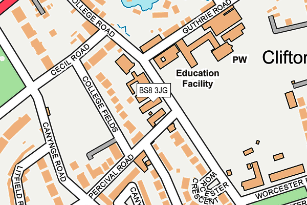 BS8 3JG map - OS OpenMap – Local (Ordnance Survey) BS8 3JG map - OS OpenMap – Local (Ordnance Survey)
