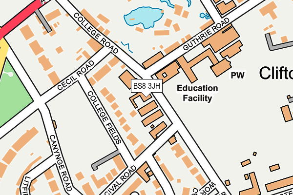 BS8 3JH map - OS OpenMap – Local (Ordnance Survey) BS8 3JH map - OS OpenMap – Local (Ordnance Survey)