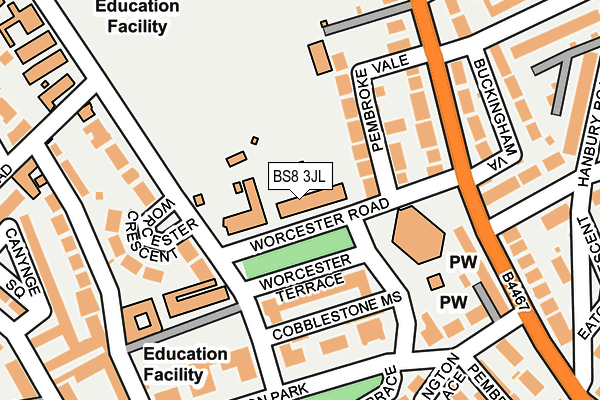 BS8 3JL map - OS OpenMap – Local (Ordnance Survey) BS8 3JL map - OS OpenMap – Local (Ordnance Survey)