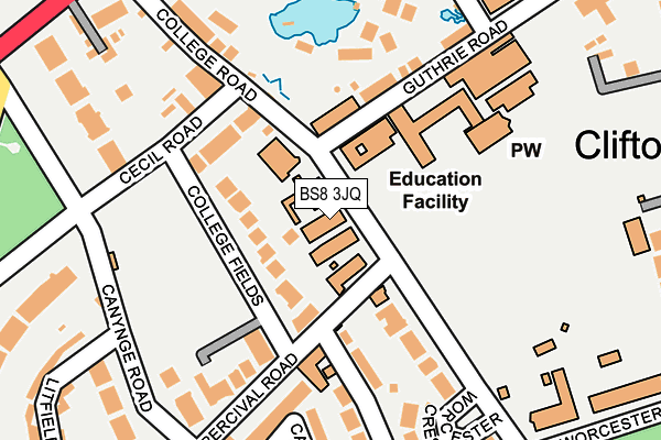 BS8 3JQ map - OS OpenMap – Local (Ordnance Survey) BS8 3JQ map - OS OpenMap – Local (Ordnance Survey)