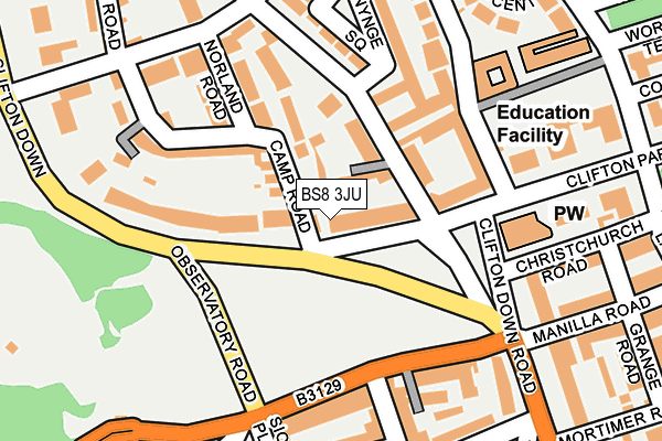 BS8 3JU map - OS OpenMap – Local (Ordnance Survey)