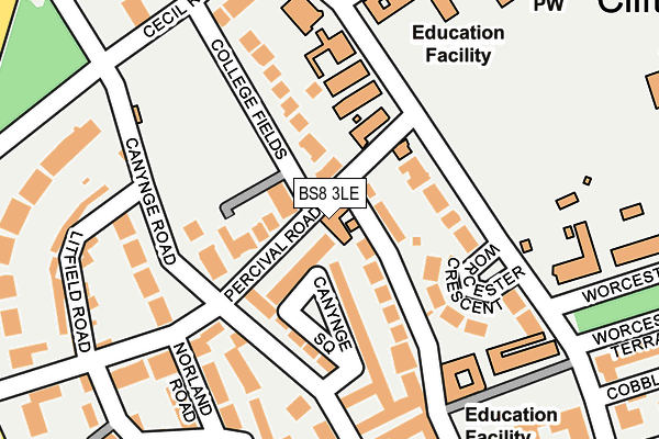 BS8 3LE map - OS OpenMap – Local (Ordnance Survey) BS8 3LE map - OS OpenMap – Local (Ordnance Survey)