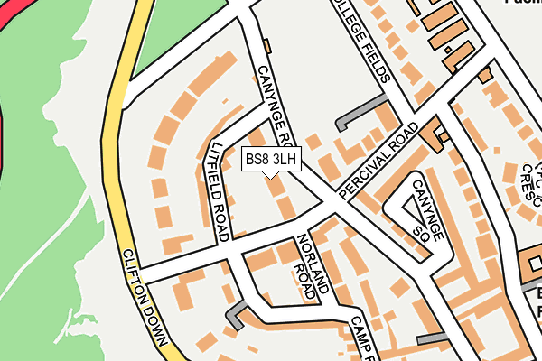 BS8 3LH map - OS OpenMap – Local (Ordnance Survey) BS8 3LH map - OS OpenMap – Local (Ordnance Survey)