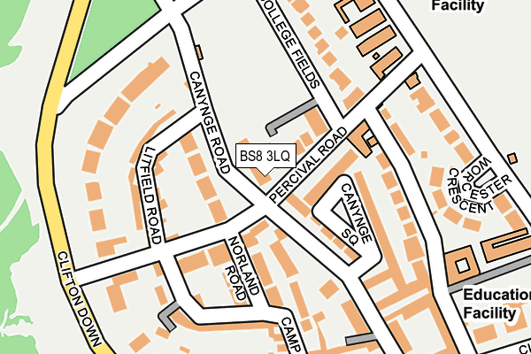 BS8 3LQ map - OS OpenMap – Local (Ordnance Survey) BS8 3LQ map - OS OpenMap – Local (Ordnance Survey)