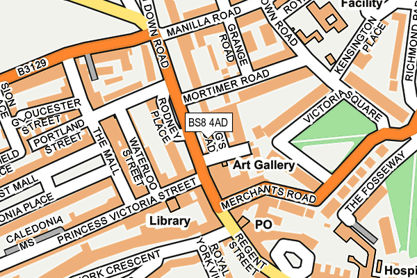 BS8 4AD map - OS OpenMap – Local (Ordnance Survey) BS8 4AD map - OS OpenMap – Local (Ordnance Survey)
