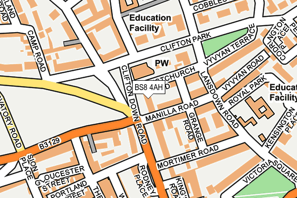 BS8 4AH map - OS OpenMap – Local (Ordnance Survey) BS8 4AH map - OS OpenMap – Local (Ordnance Survey)