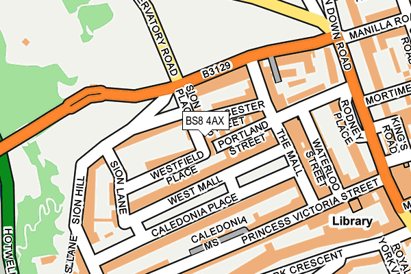 BS8 4AX map - OS OpenMap – Local (Ordnance Survey) BS8 4AX map - OS OpenMap – Local (Ordnance Survey)