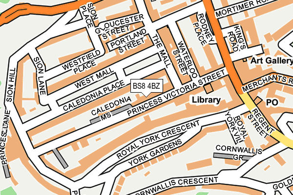 BS8 4BZ map - OS OpenMap – Local (Ordnance Survey) BS8 4BZ map - OS OpenMap – Local (Ordnance Survey)