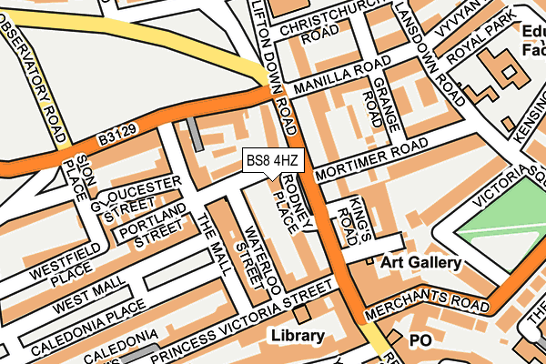 BS8 4HZ map - OS OpenMap – Local (Ordnance Survey) BS8 4HZ map - OS OpenMap – Local (Ordnance Survey)