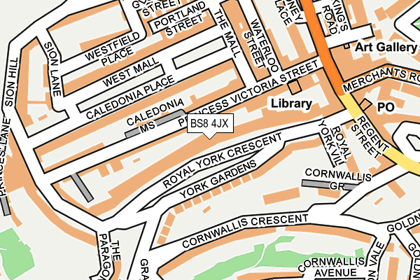 BS8 4JX map - OS OpenMap – Local (Ordnance Survey) BS8 4JX map - OS OpenMap – Local (Ordnance Survey)