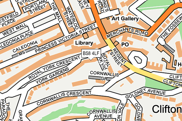 BS8 4LF map - OS OpenMap – Local (Ordnance Survey) BS8 4LF map - OS OpenMap – Local (Ordnance Survey)