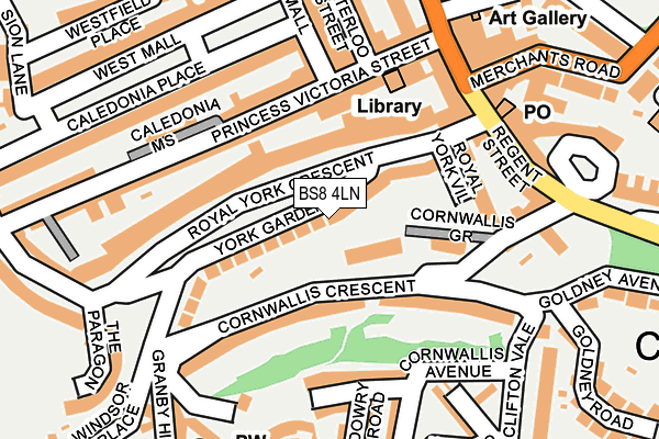BS8 4LN map - OS OpenMap – Local (Ordnance Survey) BS8 4LN map - OS OpenMap – Local (Ordnance Survey)