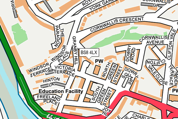 BS8 4LX map - OS OpenMap – Local (Ordnance Survey) BS8 4LX map - OS OpenMap – Local (Ordnance Survey)