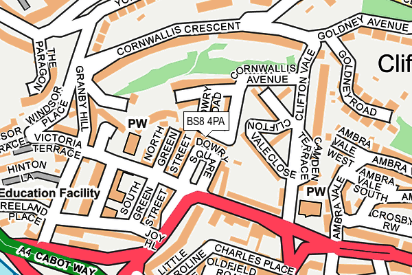 BS8 4PA map - OS OpenMap – Local (Ordnance Survey)