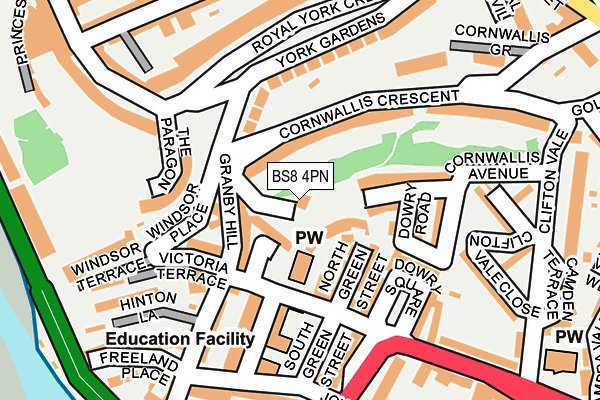 BS8 4PN map - OS OpenMap – Local (Ordnance Survey) BS8 4PN map - OS OpenMap – Local (Ordnance Survey)
