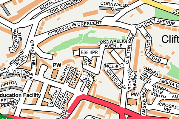 BS8 4PR map - OS OpenMap – Local (Ordnance Survey) BS8 4PR map - OS OpenMap – Local (Ordnance Survey)