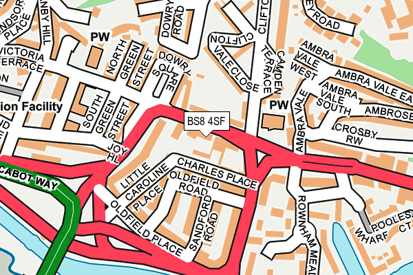 BS8 4SF map - OS OpenMap – Local (Ordnance Survey) BS8 4SF map - OS OpenMap – Local (Ordnance Survey)