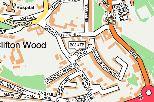 BS8 4TB map - OS OpenMap – Local (Ordnance Survey)