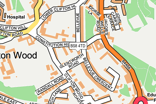 BS8 4TD map - OS OpenMap – Local (Ordnance Survey) BS8 4TD map - OS OpenMap – Local (Ordnance Survey)