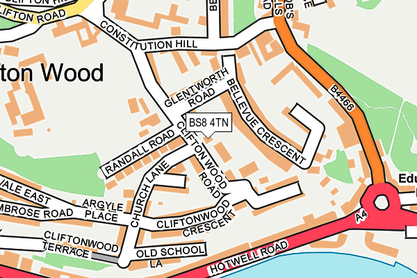 BS8 4TN map - OS OpenMap – Local (Ordnance Survey)