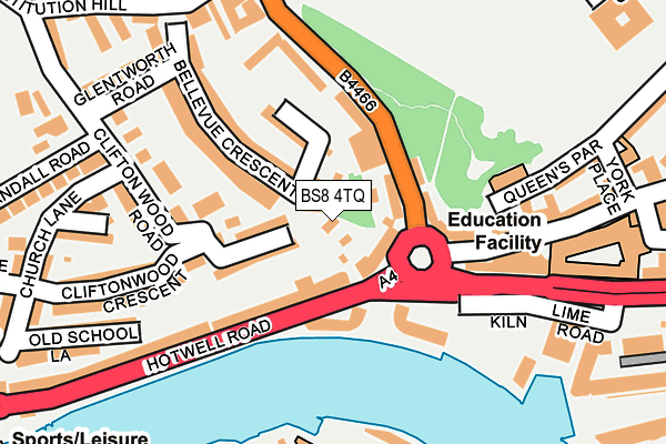 BS8 4TQ map - OS OpenMap – Local (Ordnance Survey) BS8 4TQ map - OS OpenMap – Local (Ordnance Survey)