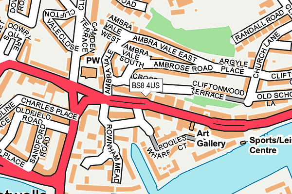 BS8 4US map - OS OpenMap – Local (Ordnance Survey)