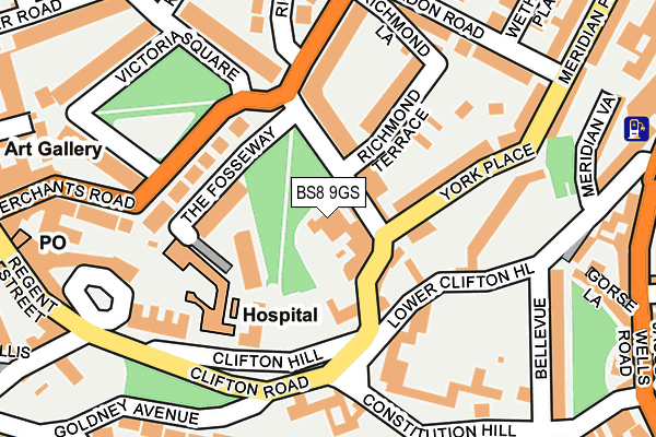 BS8 9GS map - OS OpenMap – Local (Ordnance Survey) BS8 9GS map - OS OpenMap – Local (Ordnance Survey)